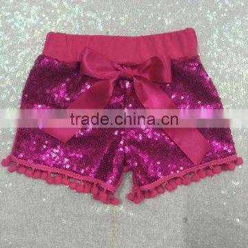 Hot sale Sequin Shorts Girls' Sparkle Shorts Wirh Balls Short pants in stock