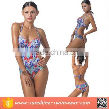 Wholesale Mature Women High Cut One Piece Swimsuit photo-2