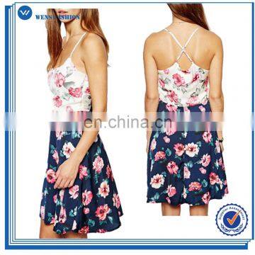 High Quality Womens Cami Slip Match Floral Print Dress