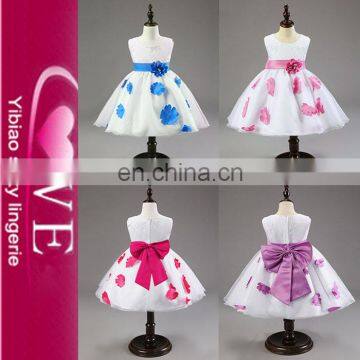 China Boutique Clothing Children Fancy White Wedding Dress Baby Girl Clothes