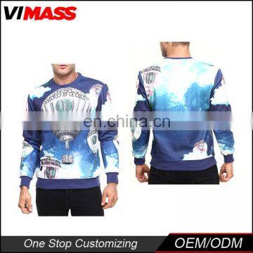 Sublimation Balloon Sweatshirt Long Sleeve Cheap Custom Sweatshirt Crewneck OEM Service