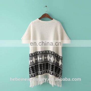 2015 Fashion Dress Europe America Women's Clothing Wholesale Geometric Pattern Shawls Knitting Cardigan National Female Coat photo-2