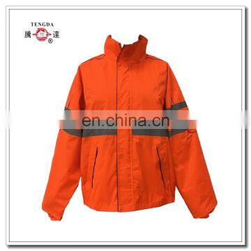 orange high visibility PVC rain suits with logos