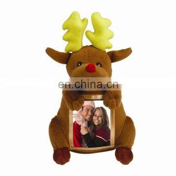 funny christmas plush reindeer toys photo frame