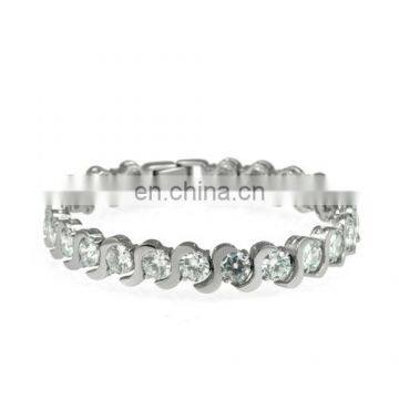 Wholesale alloy crystal tennis bracelet for women 9 mm