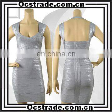 Hater free shiping elegant silver evening dress