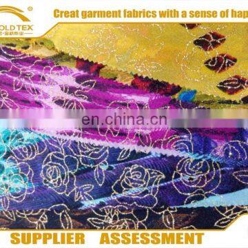 2016 Hot Sale 50DX75D Chiffon 100% Polyester Fabric With Spangle In Dubai