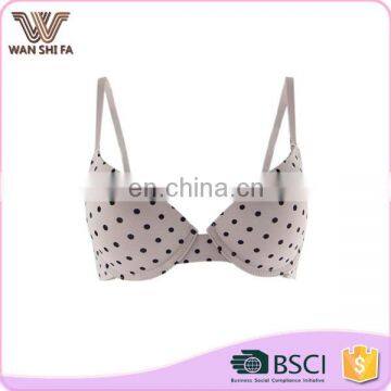 Latest anti-bacterial comfortable nylon spandex floral print young girl bra