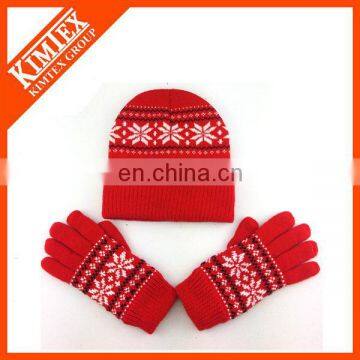 Custom snow flower red hat set