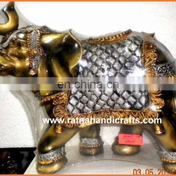 Elephant with Glass and Meenakari Work