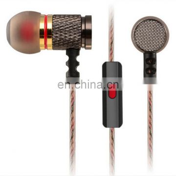 New design high bass durable crystal cable Mobile phone headset with mic