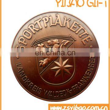 High quality custom antique copper 3D challenge coin with coin case