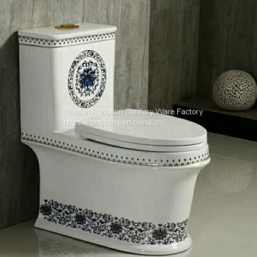 Blue color ceramic colored toilets from chaozhou china