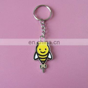 high quality factory price OEM custom cute bee animal metal key chain for promotion