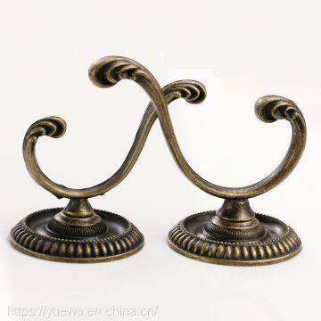Home Decoration Copper Hook Single Hook Door After Cap Hook Antique Chinese Wind Carved Flowers Made in China photo-2
