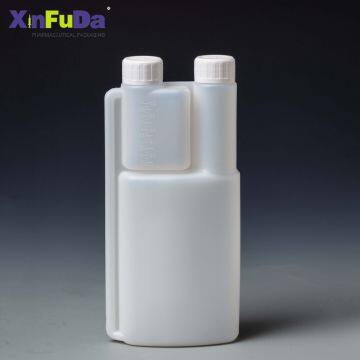 wholesale twin neck measure & pour dispensing bottle with screw cap