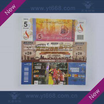Hot foil embossing custom make hologram ticket