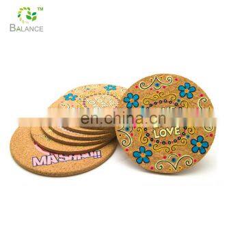 muticoulour  customized design posavasos corcho imprimible cork coaster for cup