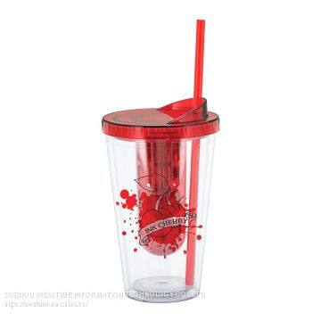 Wholesale Custom Printed Color Logo Clear Plastic Straw Cup With Lid photo-4
