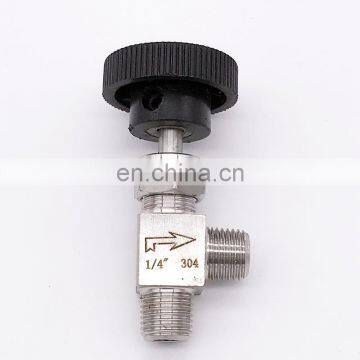 Needle valve Adjustable Right angle 1/8" 1/4" 3/8" male ZG thread stainless steel 304 Flow Control shut off crane needle valve