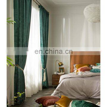 Luxury Soft Textiles Plain Color Velvet Blackout Curtain for Hotel Room