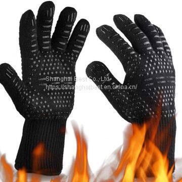 Oven Gloves 932°F Heat Resistant BBQ Gloves Oven Mitts-Cut Resistant Cooking Gloves, Non-Slip Silicone Grill Glovess for BBQ, Grill, Baking, Welding