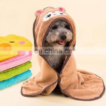 Cartoon pet bath towel bath towel dog cat dual-use blanket strong absorbent bathrobe spring and summer bathing supplies