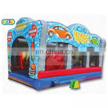 china cheap fun commercial car wash water bounce house combo wet and dry for sale