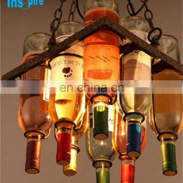 Industrial vintage Coloured Glass Bottle hanging decorative pendant lamp For Restaurants and music room