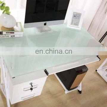 Toughened tempered tinted frosted glass computer table top customized