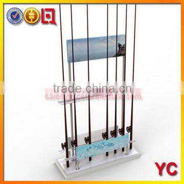 Wood fish pole display stand wih beautiful printing picture