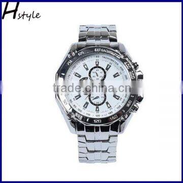 High Quality Men Stainless Steel Sport Business Chronograph Watch White WP017