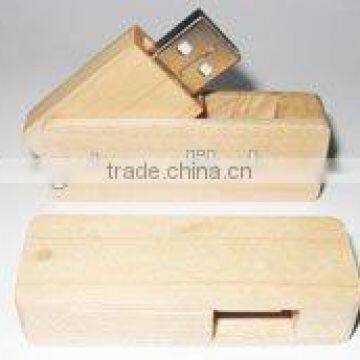 high quality recycling wooden usb key /bulk full capacity wood usb flash drive/wooden USB stick swivel