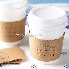 Wedding favors disposable personalized coffee sleeves bridal shower wedding supplies