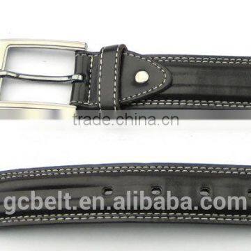 Fashion black fake leather belt for man's dress