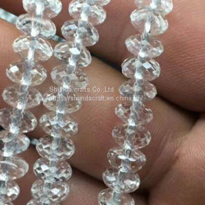 China Natural Stone Crystal AB Round Bend Shape Beads, White Crystal AB For Jewelry