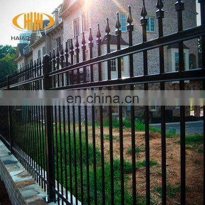 Steel grating fence garden house steel grill metal fence welded spear head top steel fence