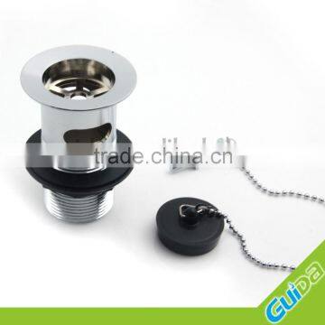 Basin Waste for Vanity Unit for Integral Overflow With Rubber Plug and Chain