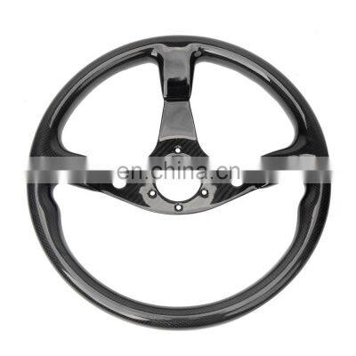 Hiwowsport Genuine Carbon Fiber Racing Steering Wheel 300mm Diameter Bolts Black