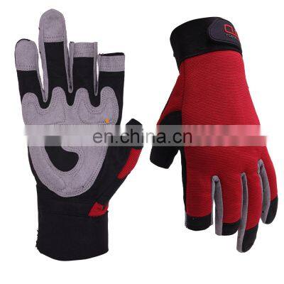 HANDLANDY 3 Open Fingers Tools Carpenter Gloves,Construction Hand Open-Finger Framers Gloves