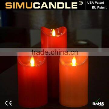 Flameless candle with moving wick;Simulated candle in candles