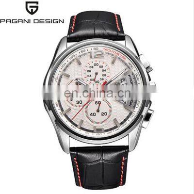 Pagani Design 3306 Men Casual Leather Chronograph Quartz Movement Watches Business Waterproof Wristwatch