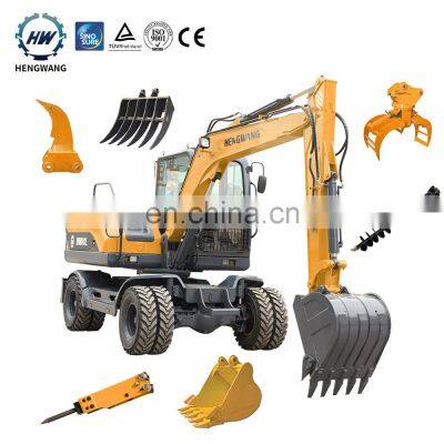 Hot Sales Cheap Bucket Multi-purpose Hydraulic 7 Tons Wheel Excavator Digger Use Municipal Engineering