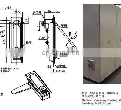 MS713 Matt Chrome Coated Zinc Alloy Cabinet Push Button Plane Lock photo-3