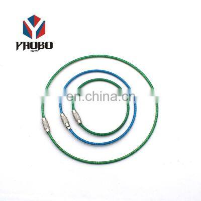 2020 Hot Selling Metal 5MM Keychain Cable Wire Rope Key Ring With Screw photo-4