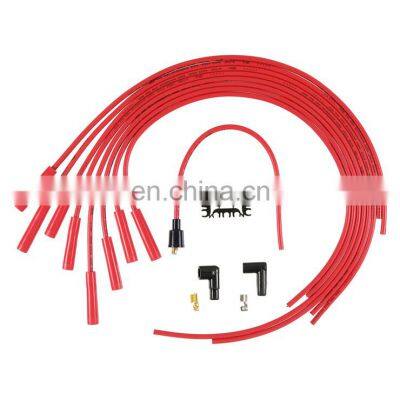 Universal Red Straight Boots 8mm Spark Plug Wire Set