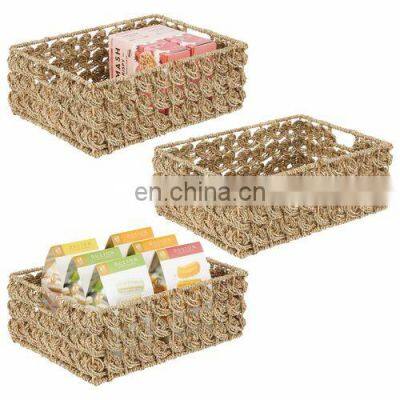 Hot Selling Household Natural Woven Seagrass Storage Baskets Pack of 3 Storage Basket Wholesale
