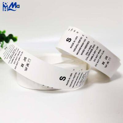 Custom Printed Satin 100% Nylon Clothing Wash Care Label for T-Shirt Underwear Swimwear Custom Clothing Tags