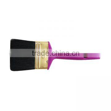 70mm Paint brush black bristle copper plated ferrule plastic handle