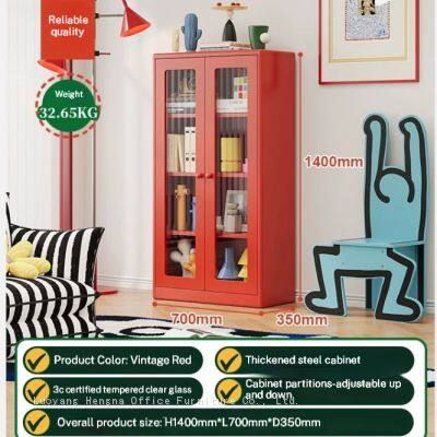 Bücherregal mit Glasfront GDB-01 | Verstellbare Regale, abgerundete Ecken | Wohnzimmer- und Büroausstellung | OEM/ODM photo-5
